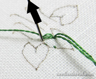 Buttonhole Stitch Leaves