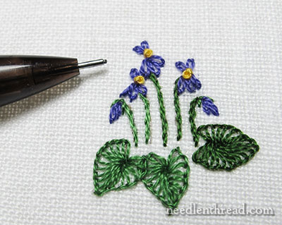 Buttonhole Stitch Leaves