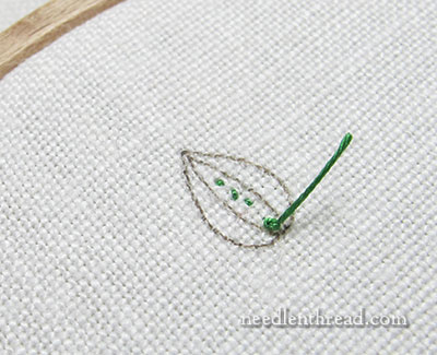 Cretan Stitch Filling for Embroidered Leaves