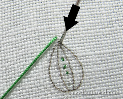 Cretan Stitch Filling for Embroidered Leaves