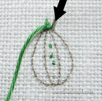 Cretan Stitch Filling for Embroidered Leaves