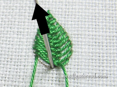 Cretan Stitch Filling for Embroidered Leaves