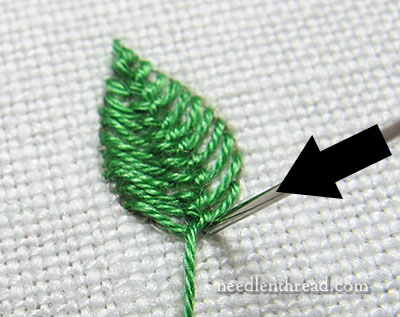 Cretan Stitch Filling for Embroidered Leaves