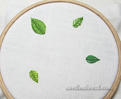 Cretan Stitch Filling for Embroidered Leaves