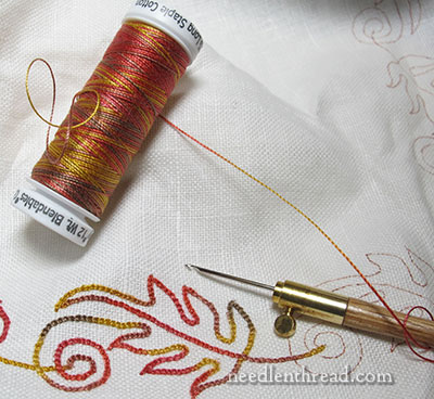 Tambour Embroidery - Autumn Leaves