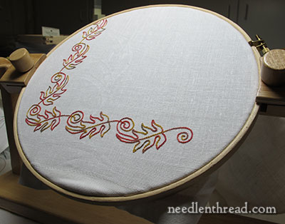 Tambour Embroidery Project - Autumn Leaves
