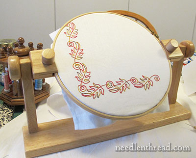 Tambour Embroidery Project - Autumn Leaves