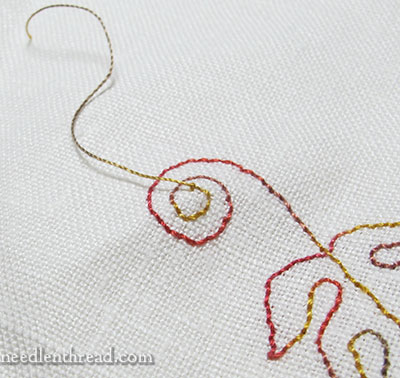 Tambour Embroidery Project - Autumn Leaves