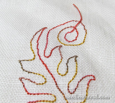 Tambour Embroidery Project - Autumn Leaves