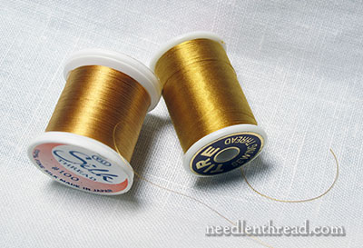 Couching Threads for Goldwork Embroidery