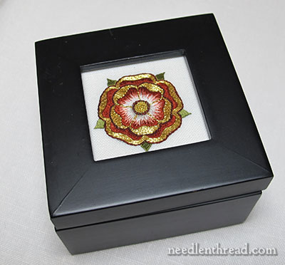 Goldwork & Silk Tudor Style Rose Finish