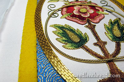 Mission Rose Goldwork: Heavy Outlines in Pearl Purl