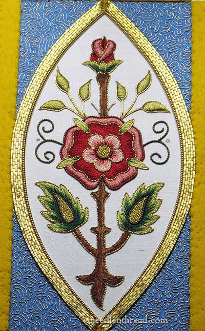 Mission Rose Goldwork: Heavy Outlines in Pearl Purl