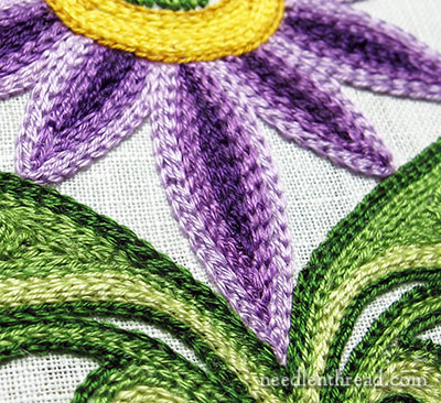 Tambour Embroidery: Flower Practice Piece