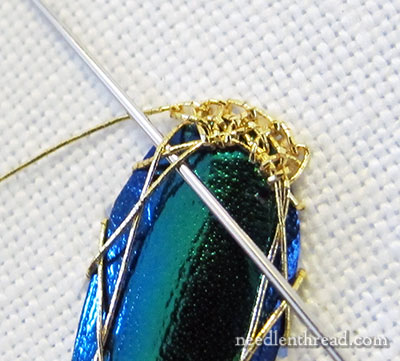 Shisha embroidery with beetle wings
