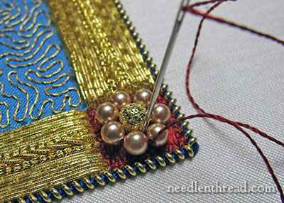 Mission Rose goldwork & silk embroidery project
