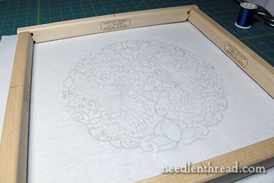 Secret Garden Embroidery Project - Framing Up