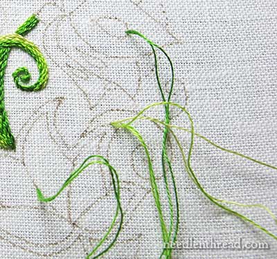 Secret Garden Embroidery Project - Stem Stitch Tips