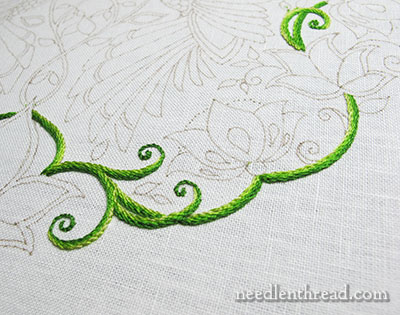 Secret Garden Embroidery Project - Stem Stitch Tips