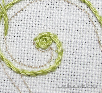 Secret Garden Embroidery Project: Stem Stitch Filling on Vines