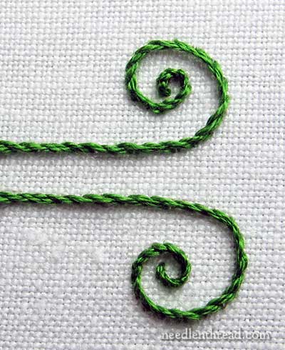 Stem Stitch Curls and Spirals