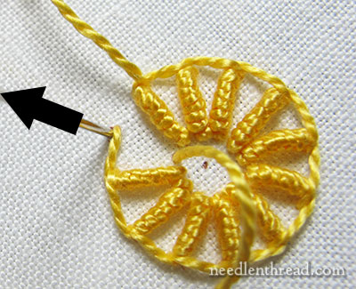 Stitch Play: Buttonholed Bullion Buttonhole Wheels