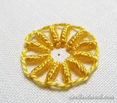 Stitch Play: Buttonholed Bullion Buttonhole Wheels