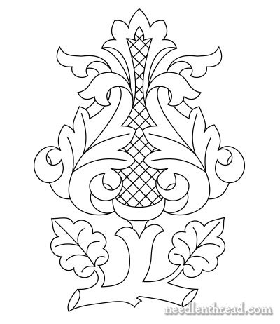 Free Hand Embroidery Pattern: Rococo Bud