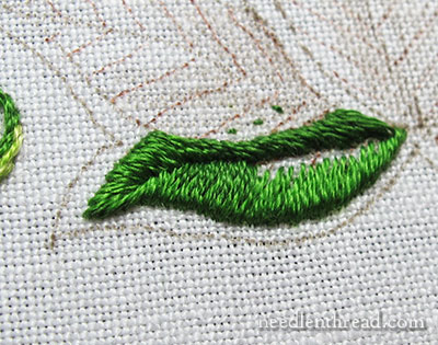 Secret Garden Embroidery: Long & Short Stitch Shading on Leaves