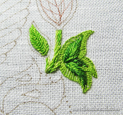 Secret Garden Embroidery Project - Leaves