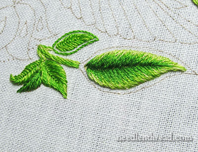 Secret Garden Embroidery Project - Leaves