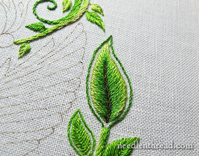 Secret Garden Embroidery Project - Leaves