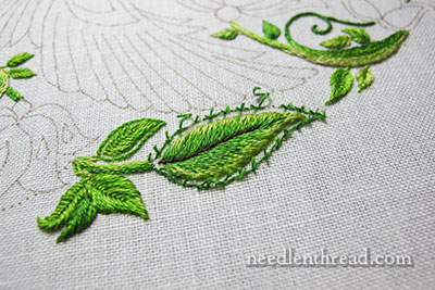 Secret Garden Embroidery Project - Leaves