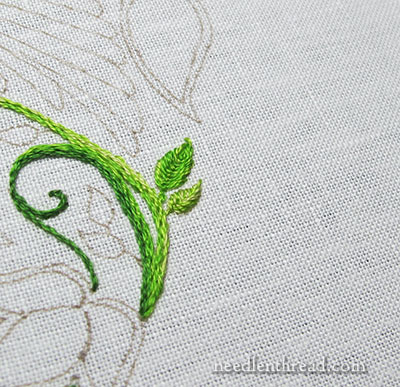 Secret Garden Embroidery Project: Small Leaves