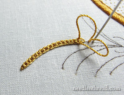 Silk Embroidery Inspired by Ornamental Penmanship
