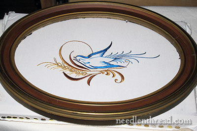 Silk Embroidery Inspired by Ornamental Penmanship