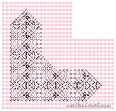 Chicken Scratch Gingham Lace Pattern Floral Corner 2 Needlenthread Com
