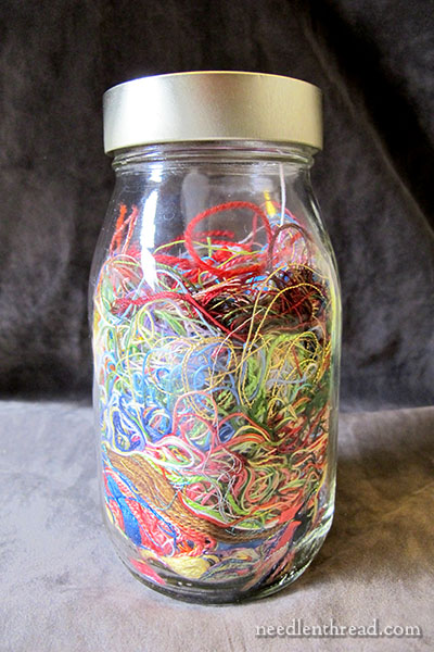 Thread Bits: Orts Jar from Embroidery Projects