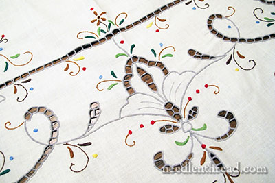 Cutwork Embroidery worked in Color