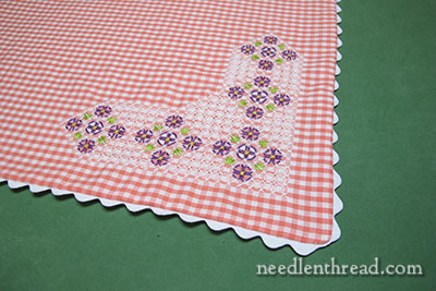 Gingham Embroidery Table Centerpiece