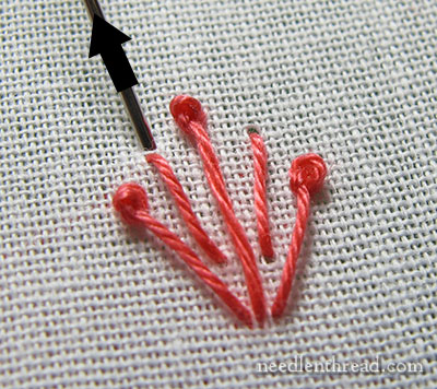 Pistil Stitch - Elongated French Knot - Hand Embroidery Stitch