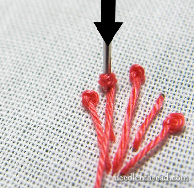 Pistil Stitch - Elongated French Knot - Hand Embroidery Stitch