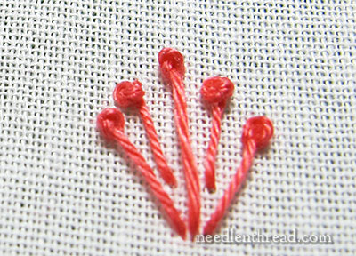 Pistil Stitch - Elongated French Knot - Hand Embroidery Stitch