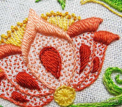 Embroidered Flowers on Secret Garden Project