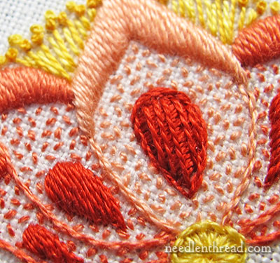 Embroidered Flowers on Secret Garden Project