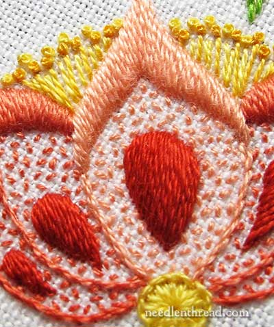 Embroidered Flowers on Secret Garden Project