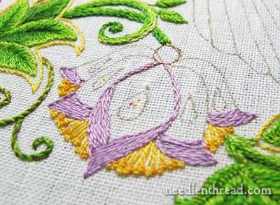 Embroidered Flowers on Secret Garden Project