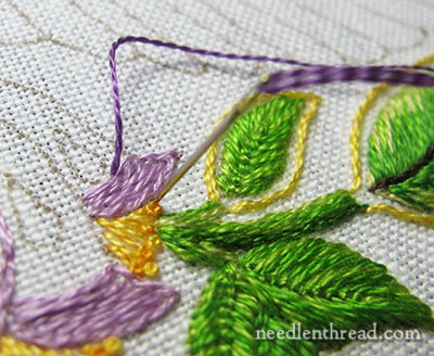 Embroidered Flowers on Secret Garden Project
