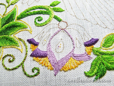 Embroidered Flowers on Secret Garden Project