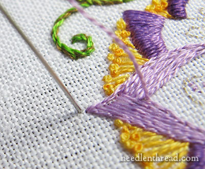 Embroidered Flowers on Secret Garden Project